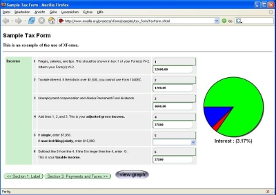 Screenshot of Tax Form