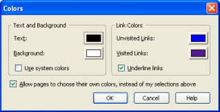 Colors Options Panel